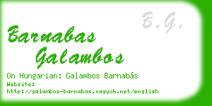 barnabas galambos business card